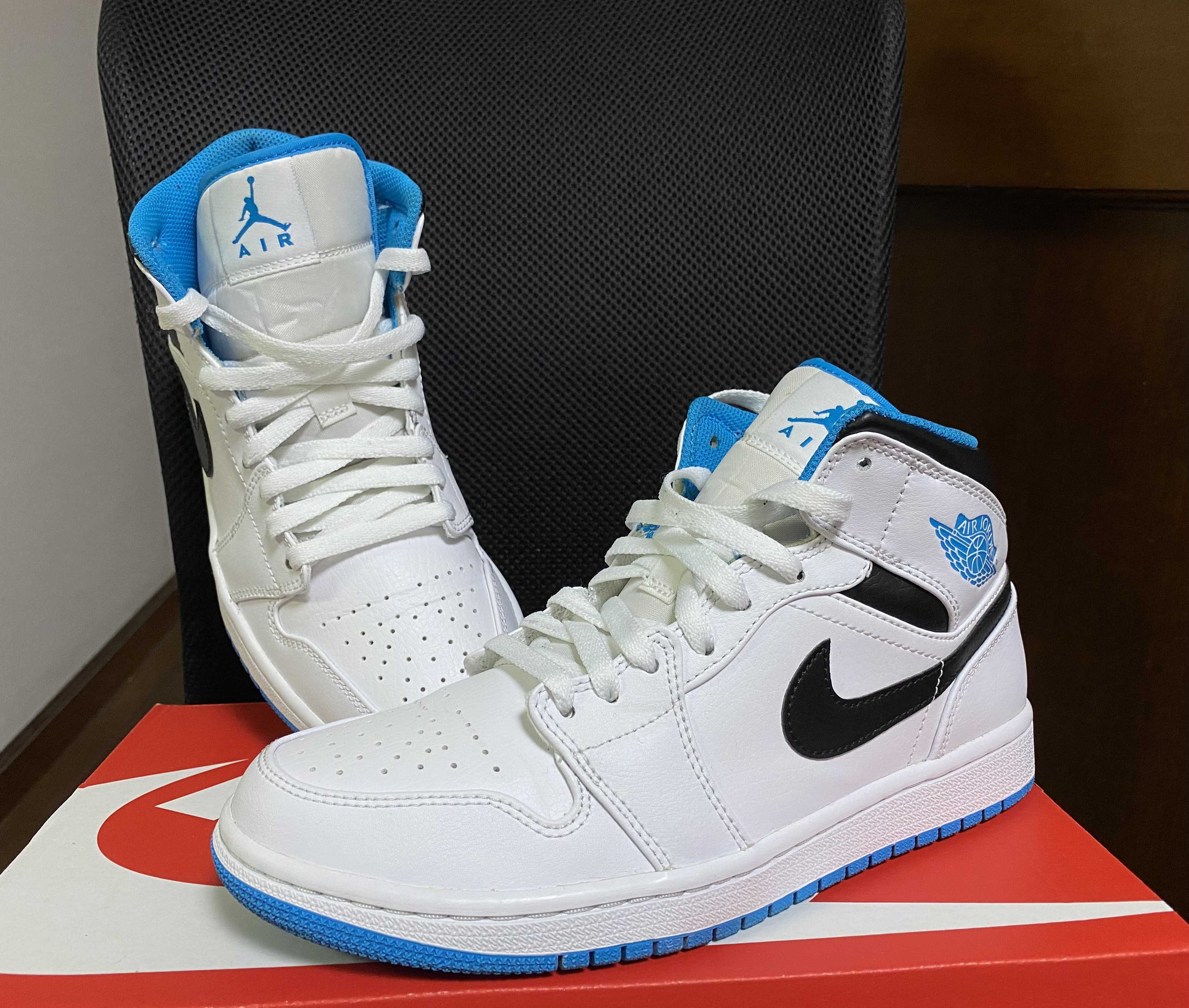 Nike Air Jordan 1 Mid "White/Laser blue"