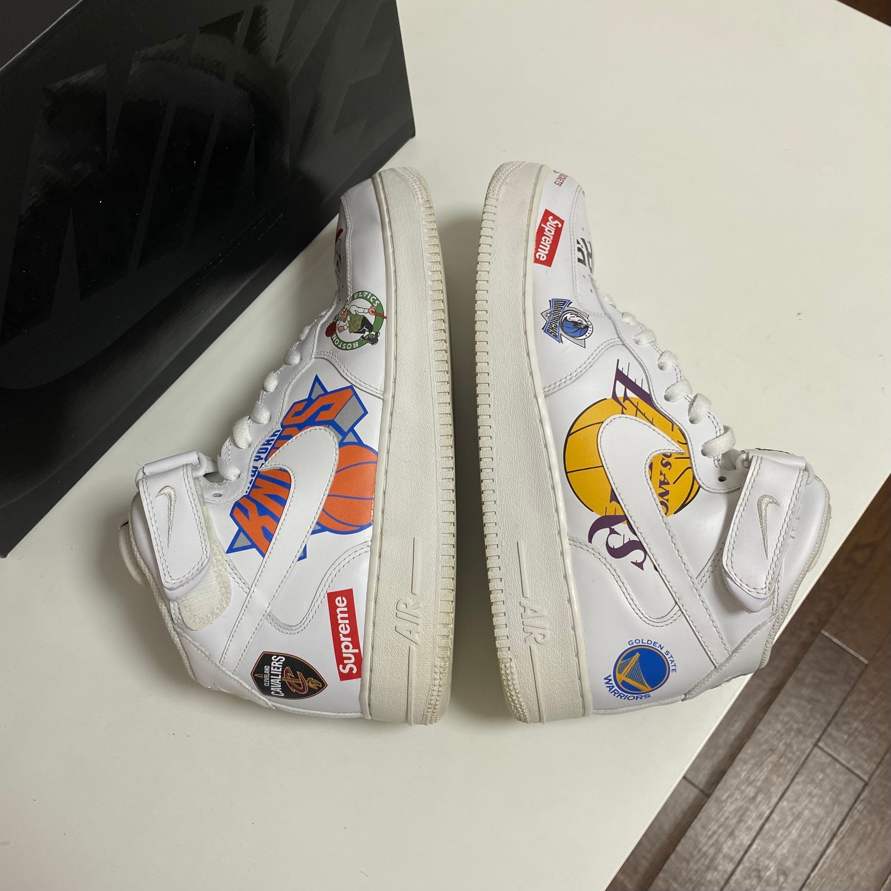 Supreme × NBA × Nike Air Force 1 Mid '07 "White"