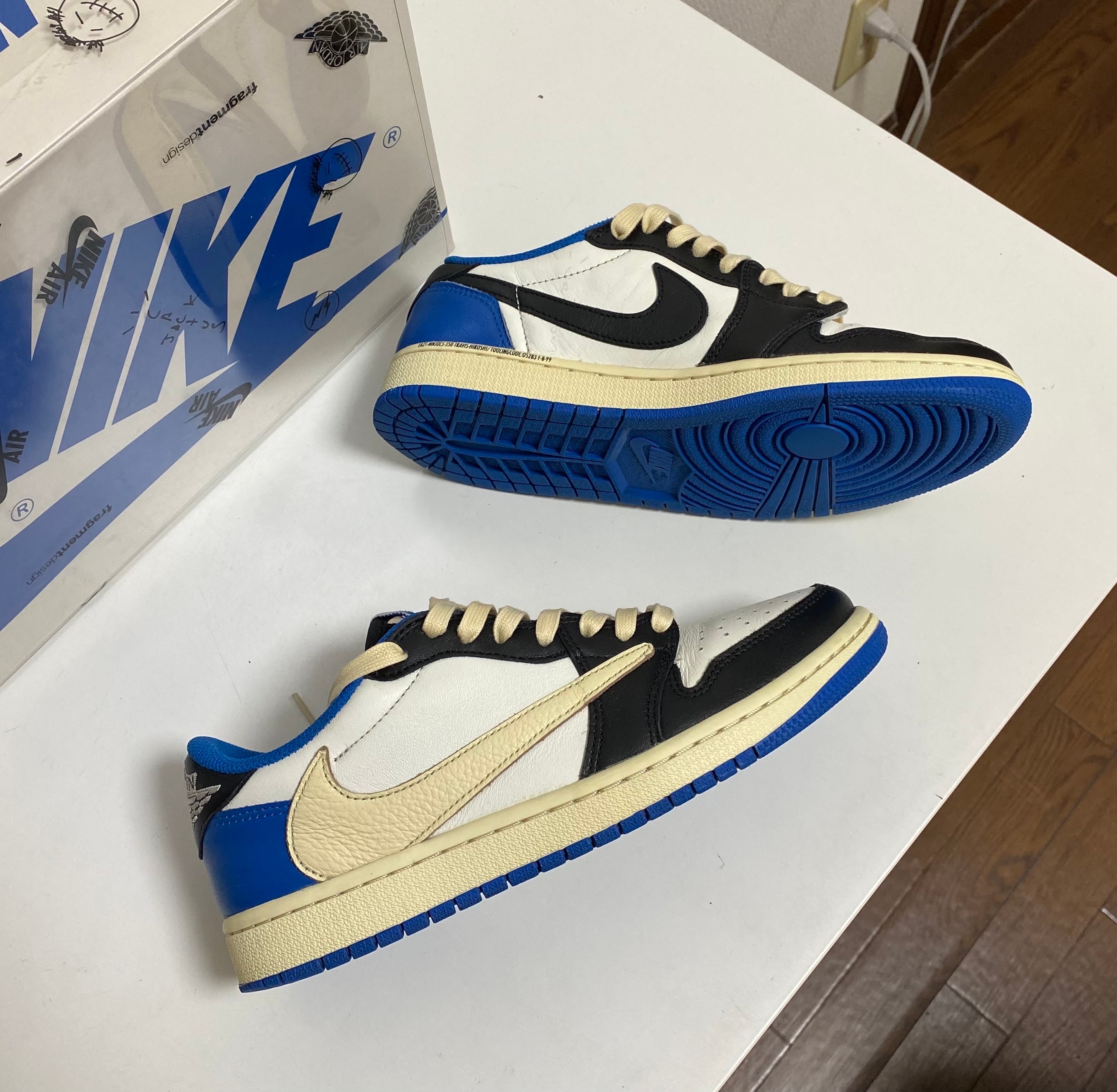 Travis Scott × fragment design × Nike Air Jordan 1 Low OG SP "Military Blue"