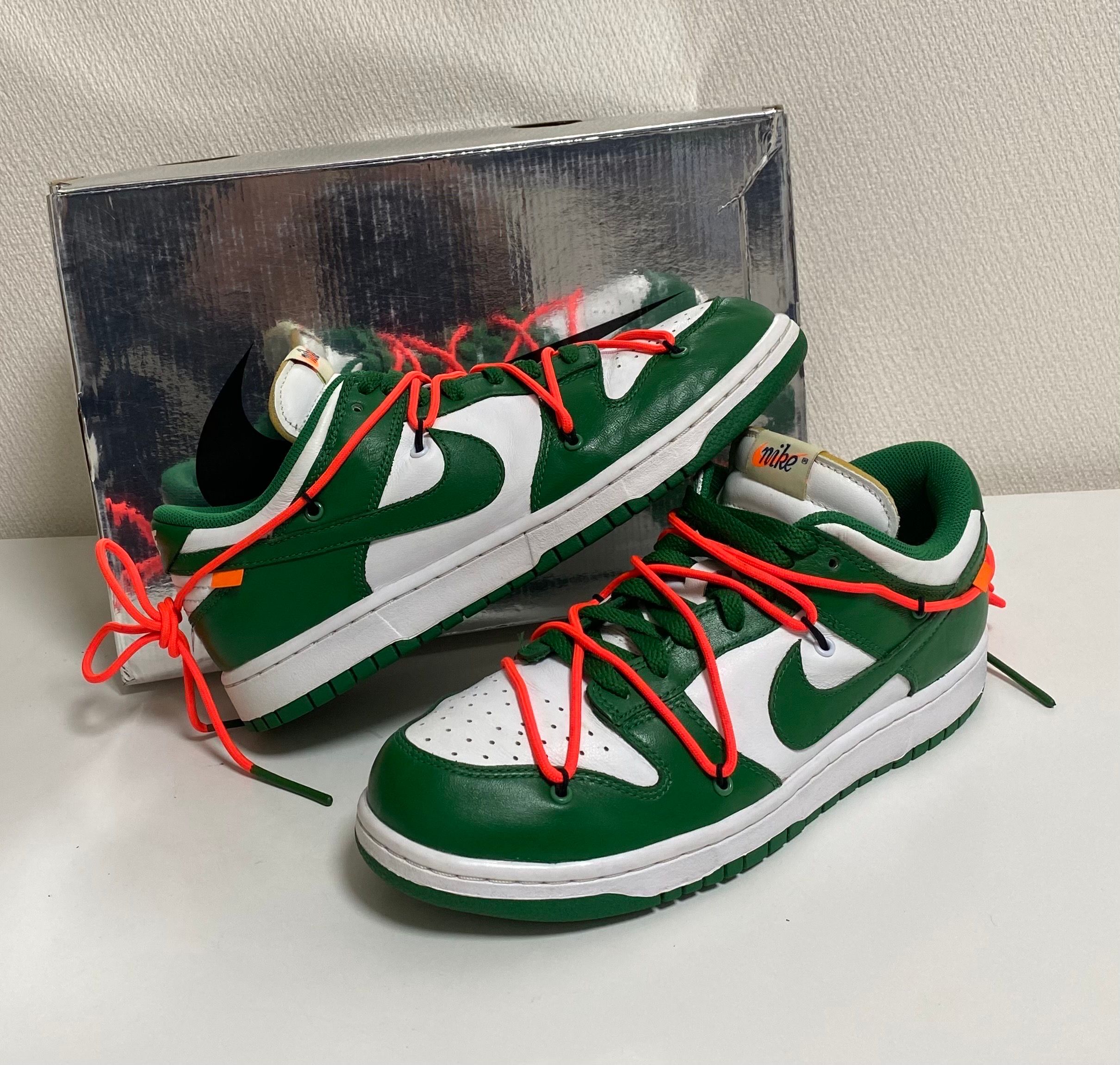 Off-White × Nike Dunk Low "White/Pine Green"