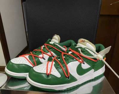 Off-White × Nike Dunk Low "White/Pine Green"