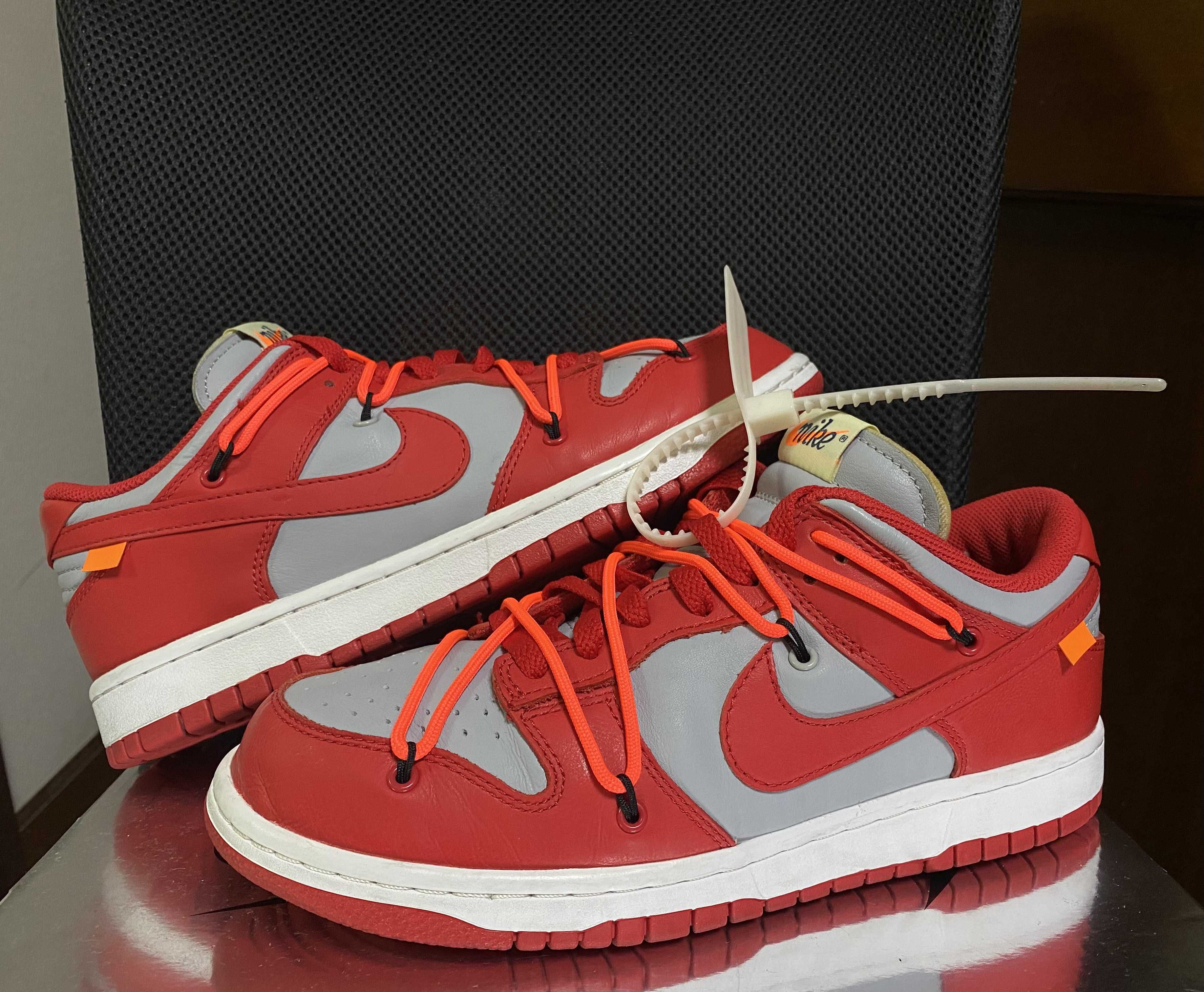 Off-White × Nike Dunk Low "University Red/Wolf Grey"