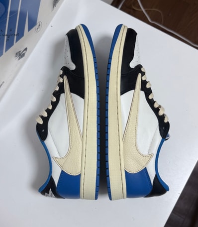 Travis Scott × fragment design × Nike Air Jordan 1 Low OG SP "Military Blue"