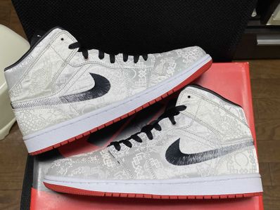 CLOT × Nike Air Jordan 1 Mid SE Fearless "White/Black/Red"