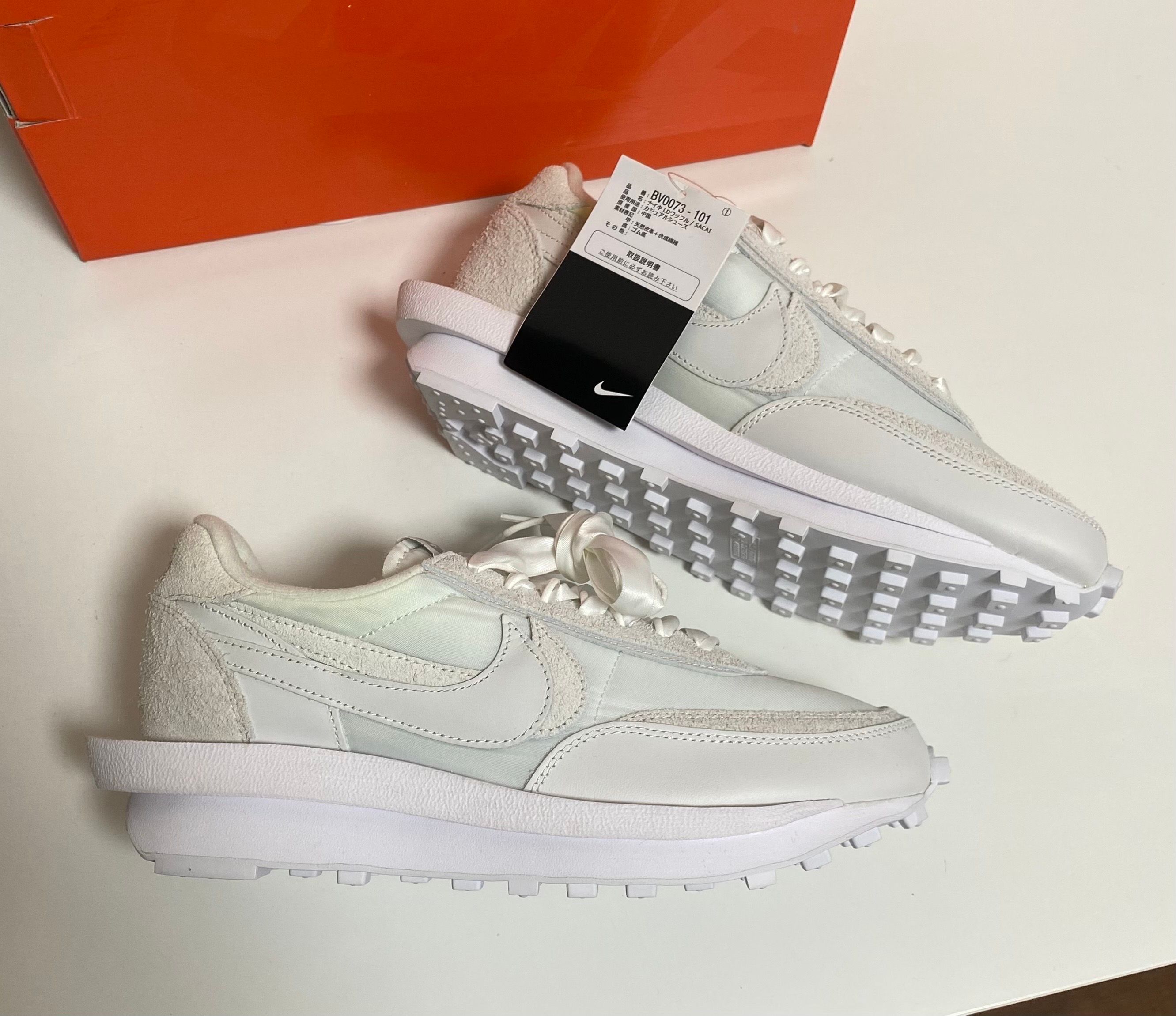 sacai × Nike LDV Waffle "Triple White"