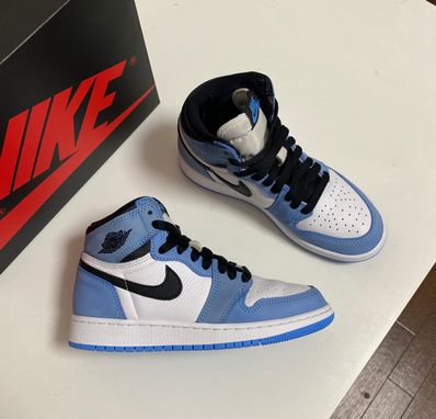 Nike GS Air Jordan 1 High "White/University Blue/Black"