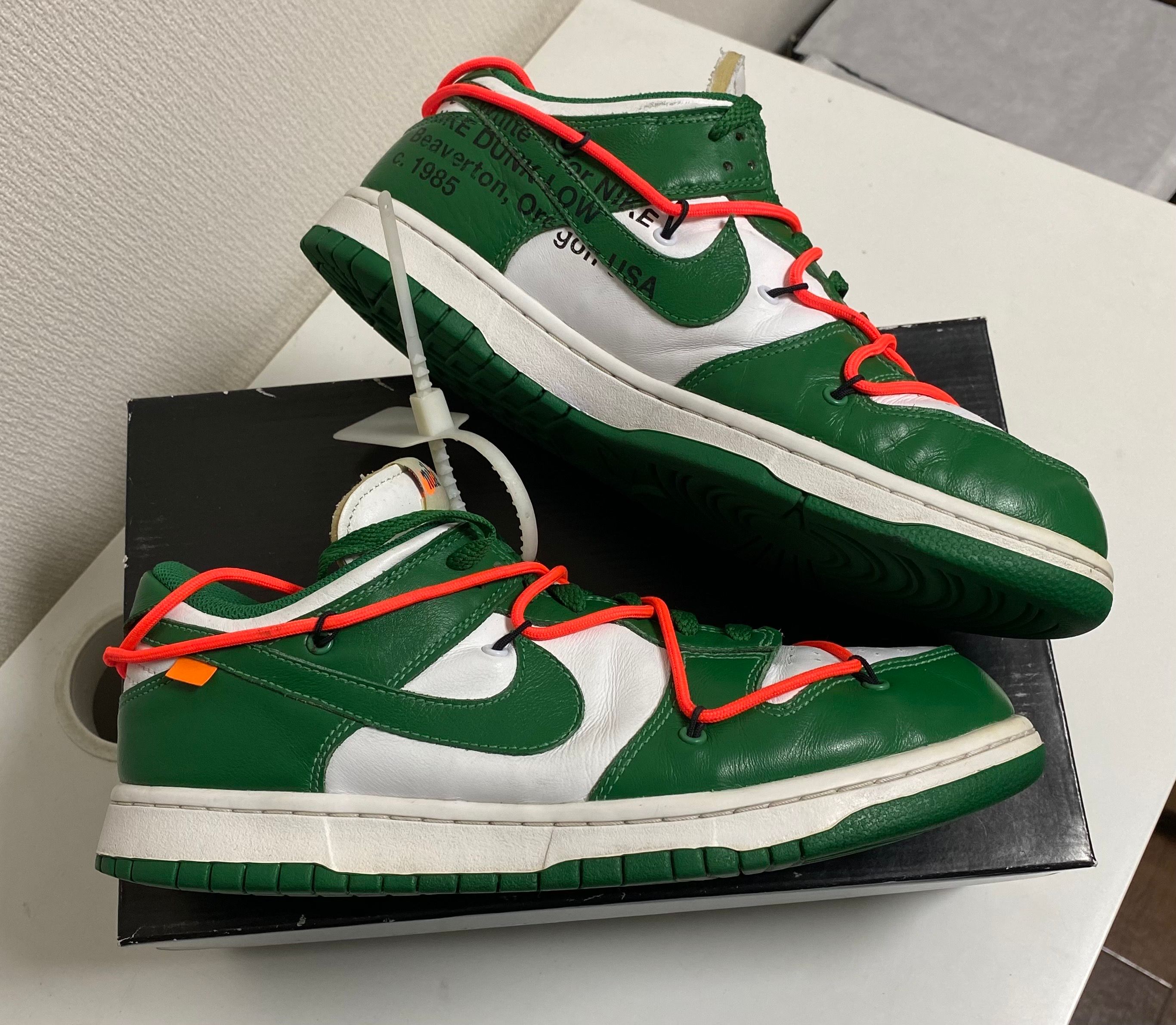 Off-White × Nike Dunk Low "White/Pine Green"