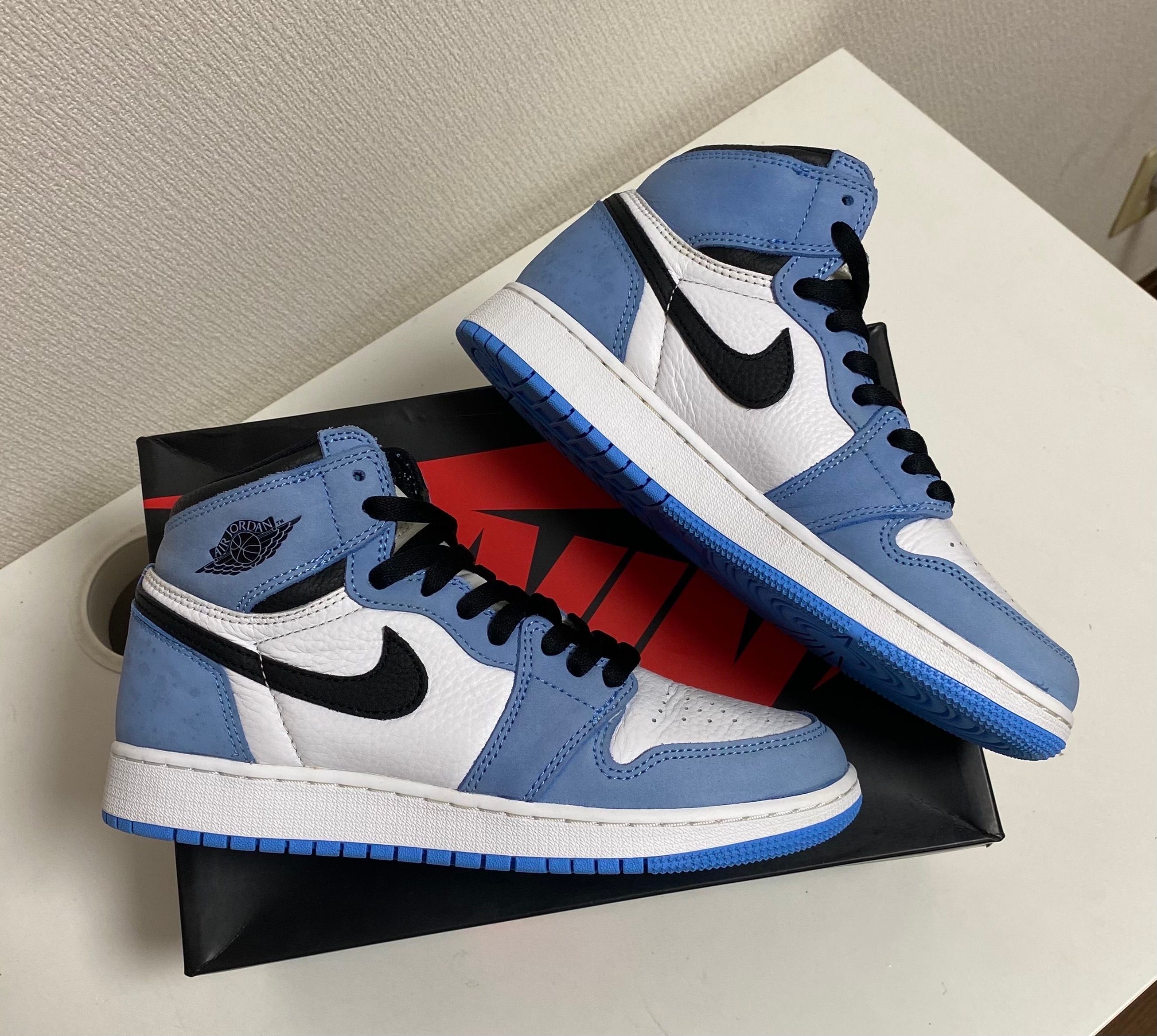 Nike GS Air Jordan 1 High "White/University Blue/Black"