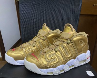 Supreme × Nike Air More Uptempo "Metallic Gold"