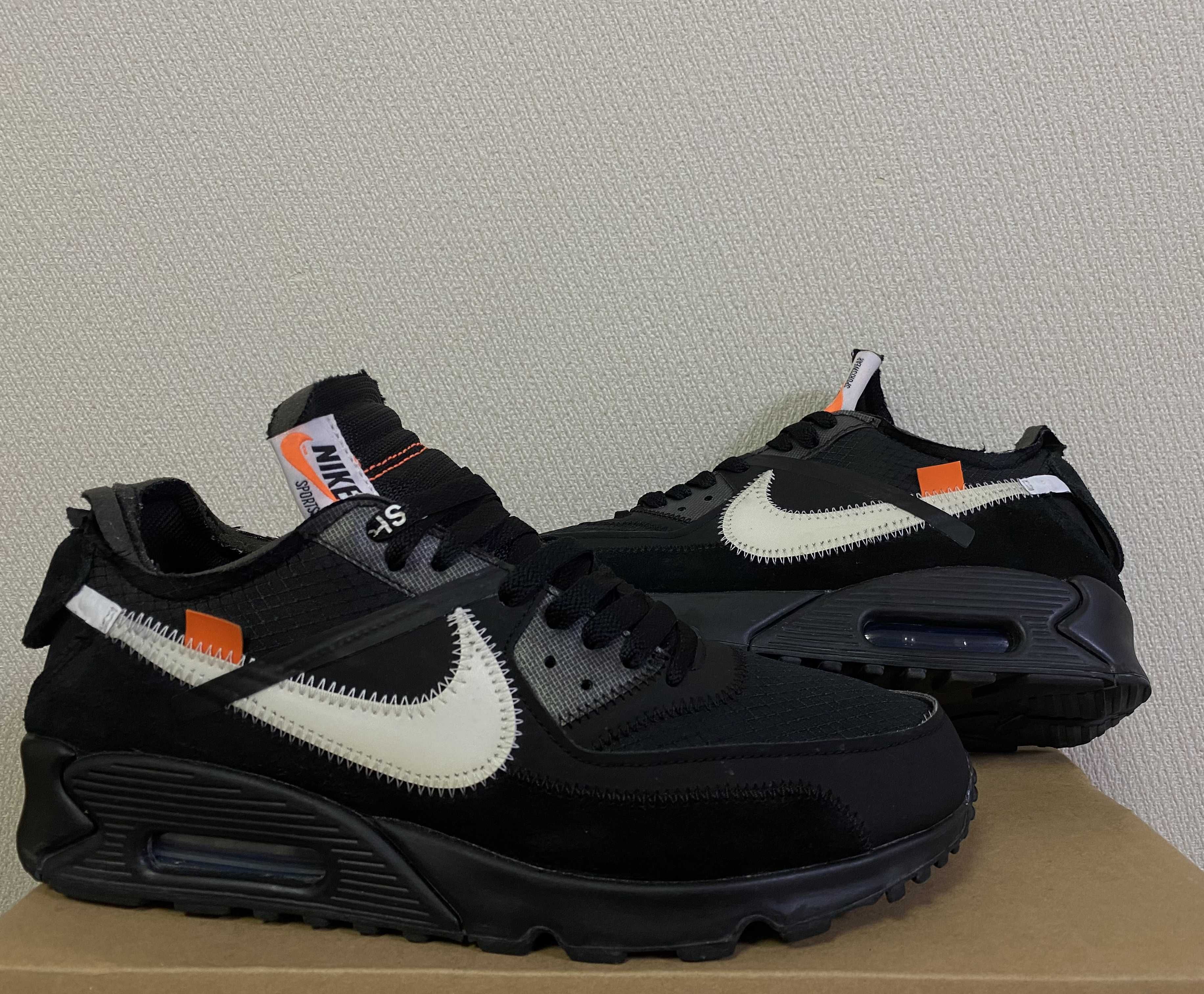 Off-White × Nike Air Max 90 "Black/Black-Cone-White"