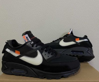 Off-White × Nike Air Max 90 "Black/Black-Cone-White"