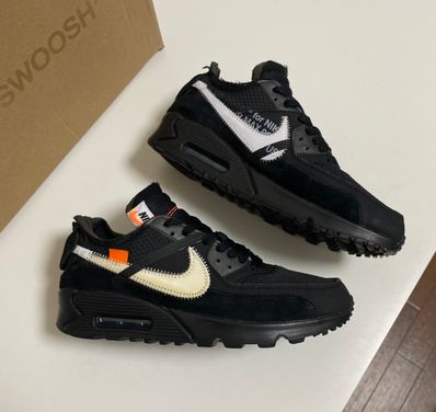Off-White × Nike Air Max 90 "Black/Black-Cone-White"