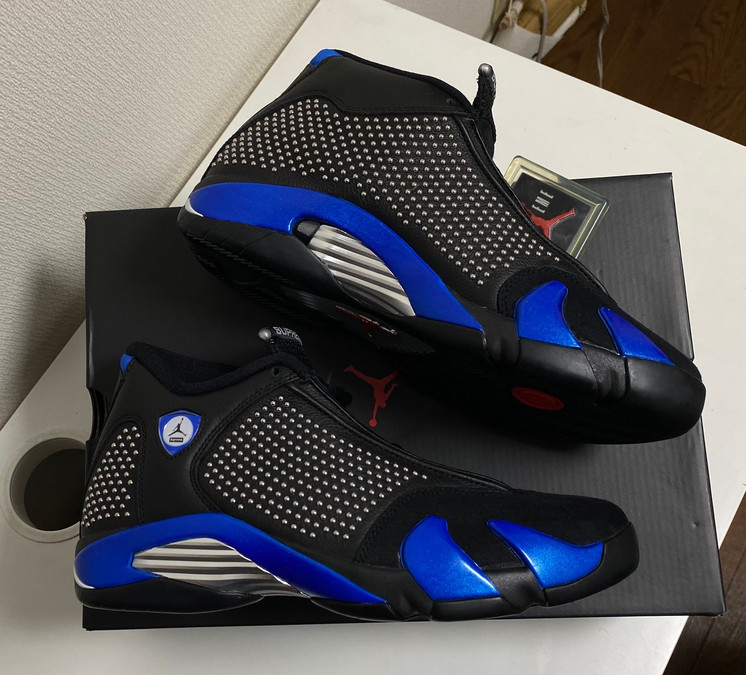 Supreme × Nike Air Jordan 14 Retro "Black/Varsity Royal/Chrome"