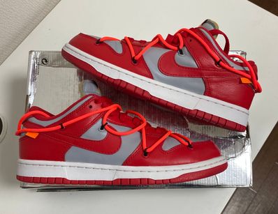 Off-White × Nike Dunk Low "University Red/Wolf Grey"