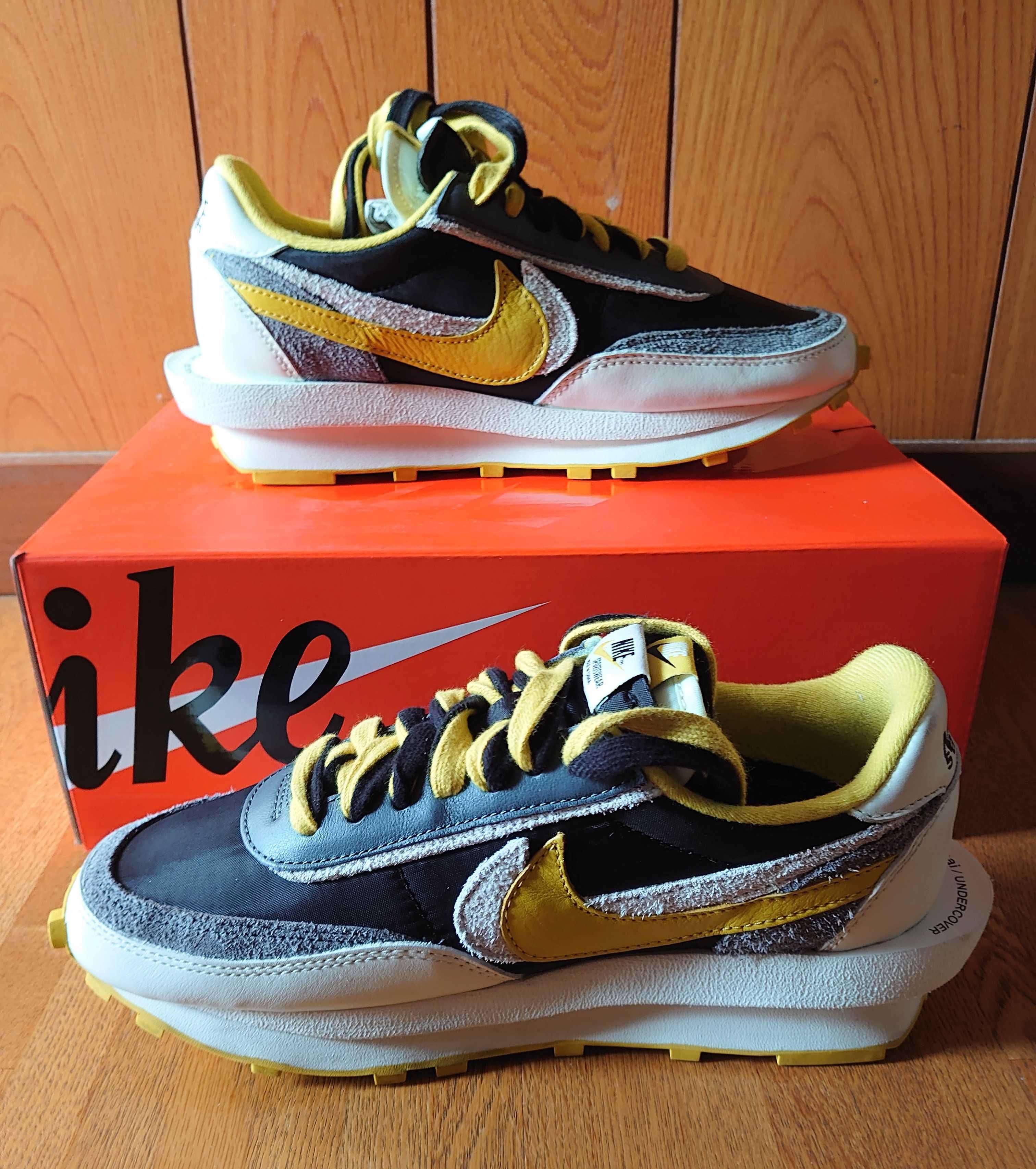 UNDERCOVER × sacai × Nike LD Waffle "Black/Sail-Dark Grey-Bright Citron"