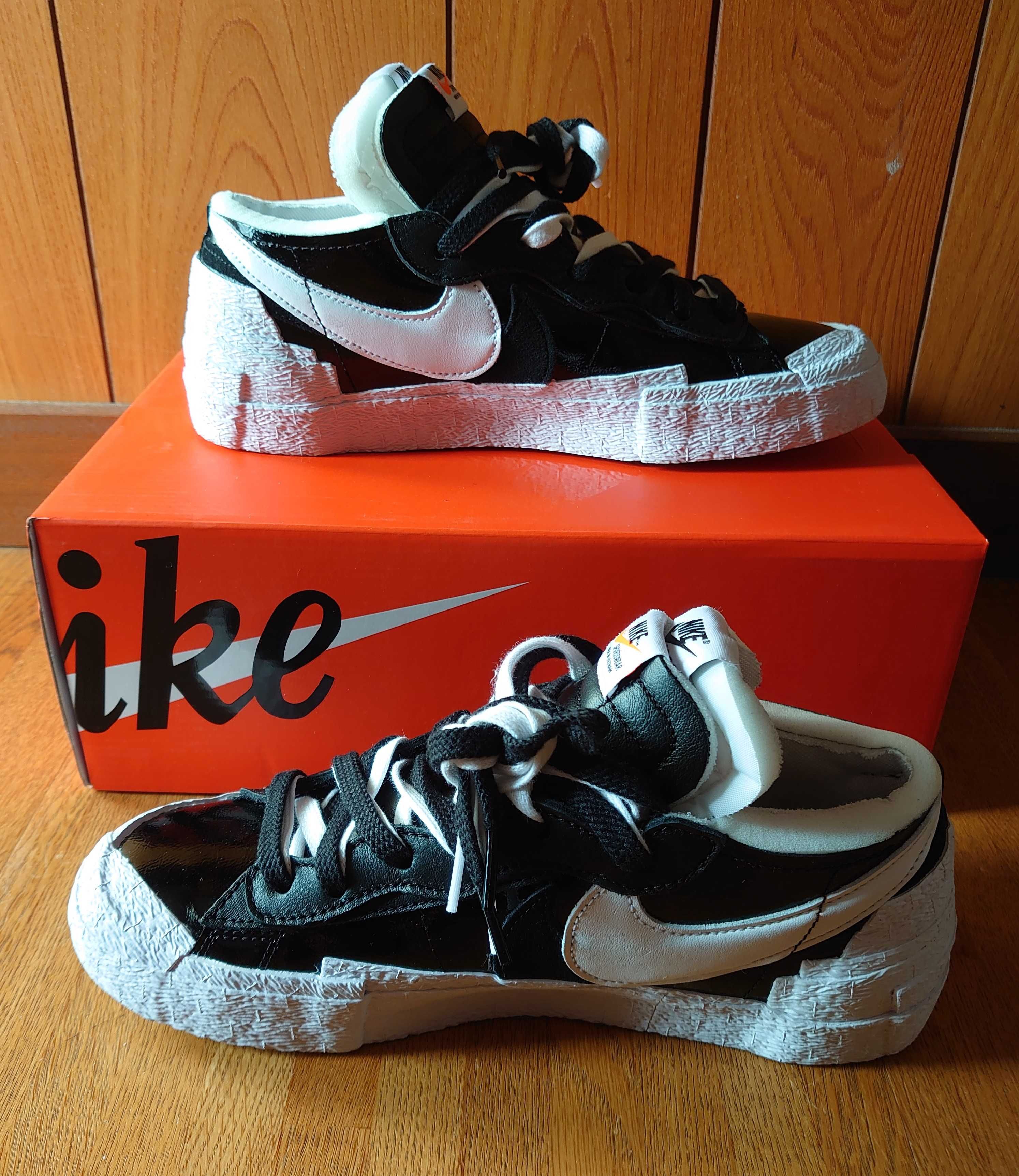 sacai × Nike Blazer Low "Black Patent Leather"