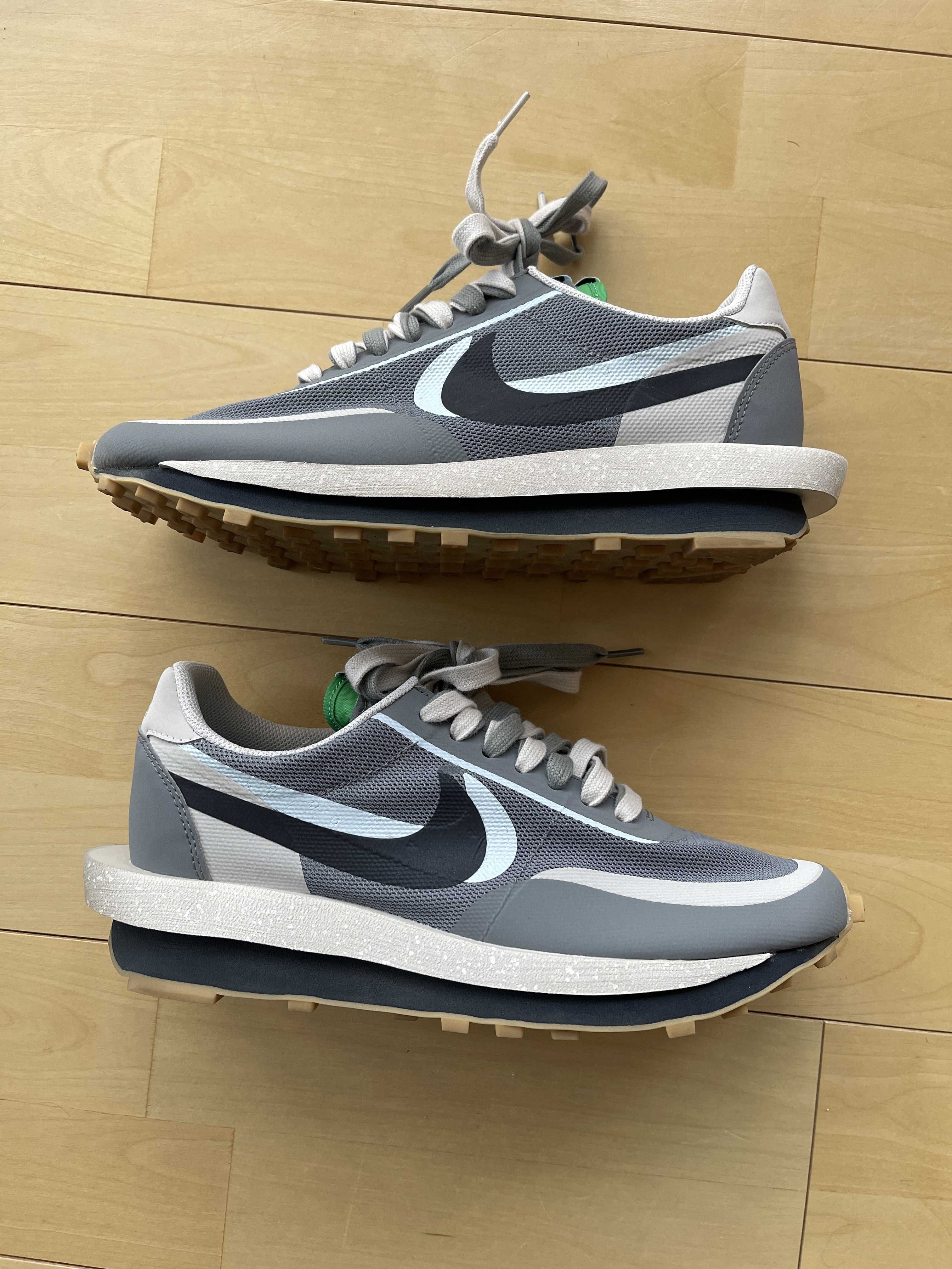 CLOT × Sacai × Nike LD Waffle "Grey Obsidian/Cool Grey"