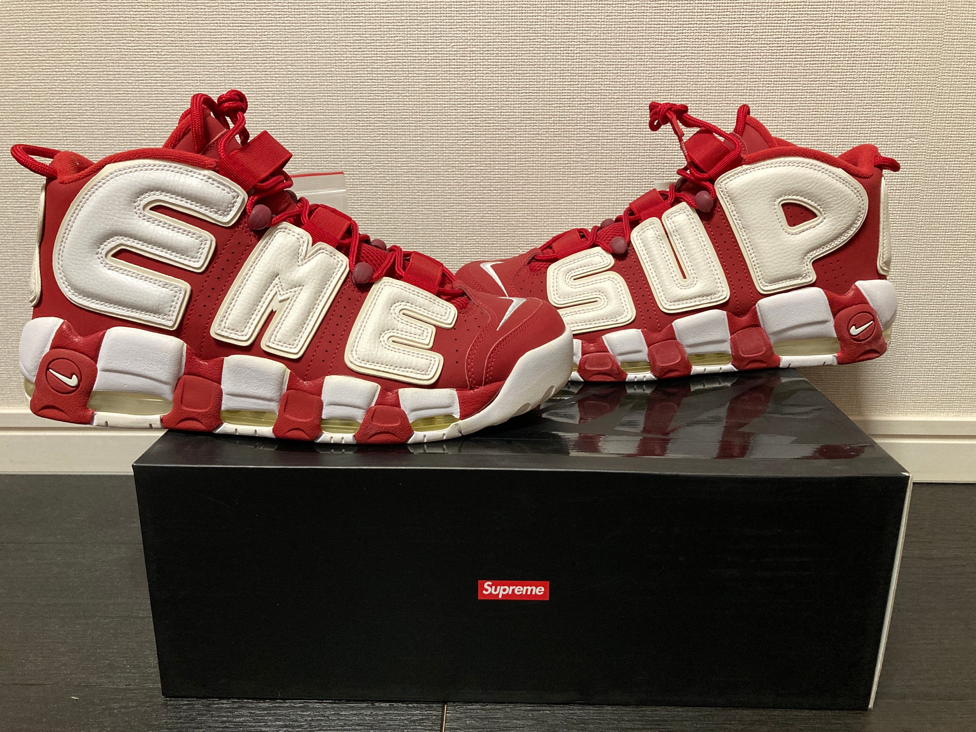 Supreme × Nike Air More Uptempo "White/Red"