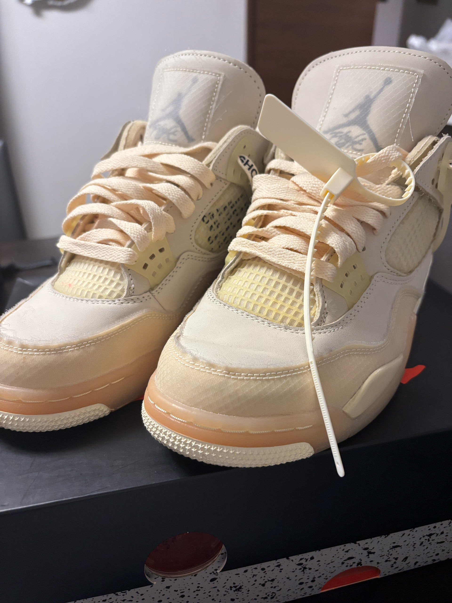 Off-White × Nike Women's Air Jordan 4 SP "Sail"