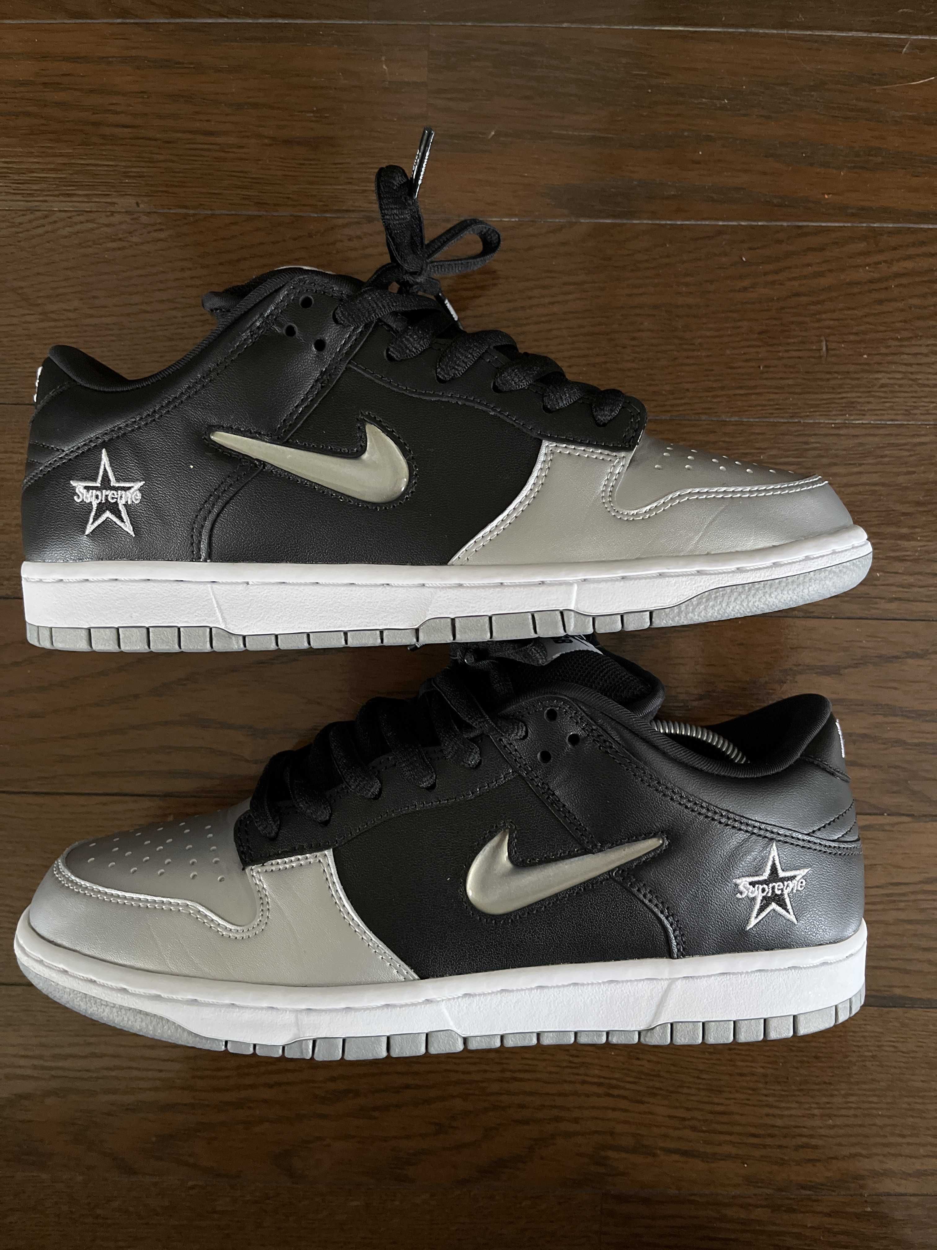 Supreme × Nike Dunk Low "Metallic Silver/Black"