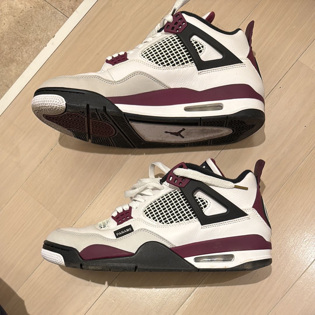 Paris Saint Germain ×Nike Air Jordan 4 Retro "White/Bordeaux/Neutral Gray"