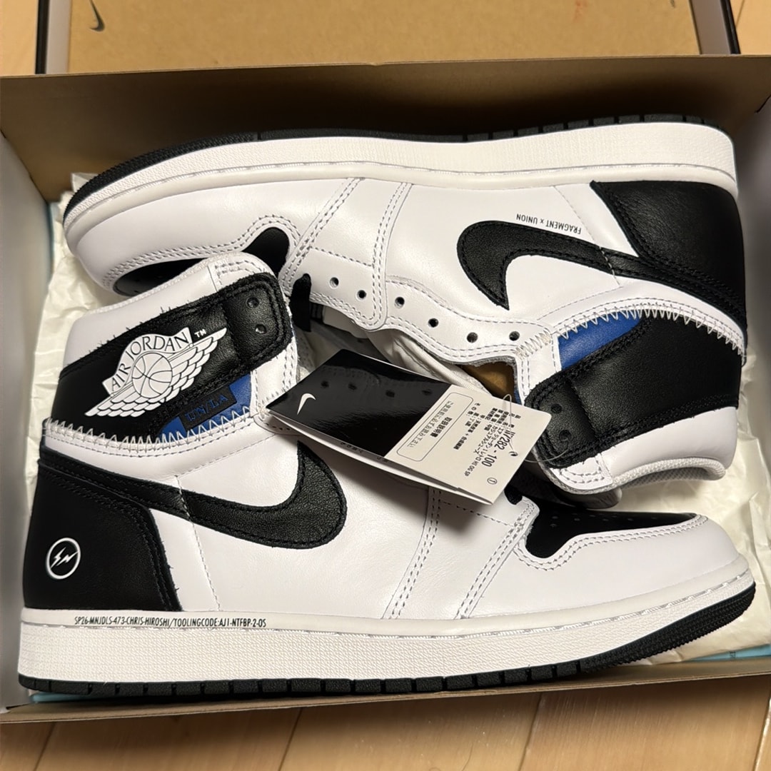 fragment design × UNION × Nike Air Jordan 1 Retro High OG "Black/White"