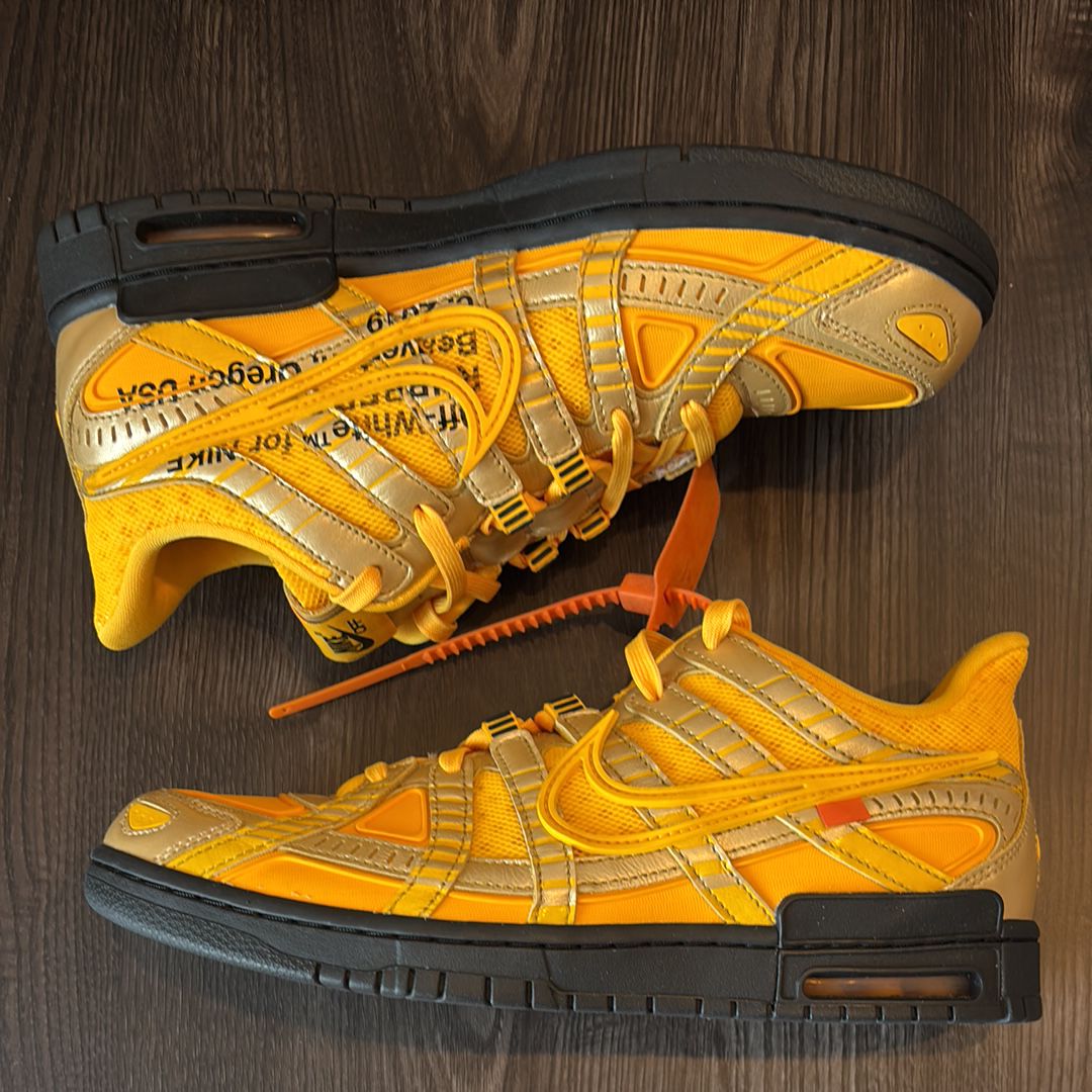 Off-White × Nike Air Rubber Dunk "University Gold"