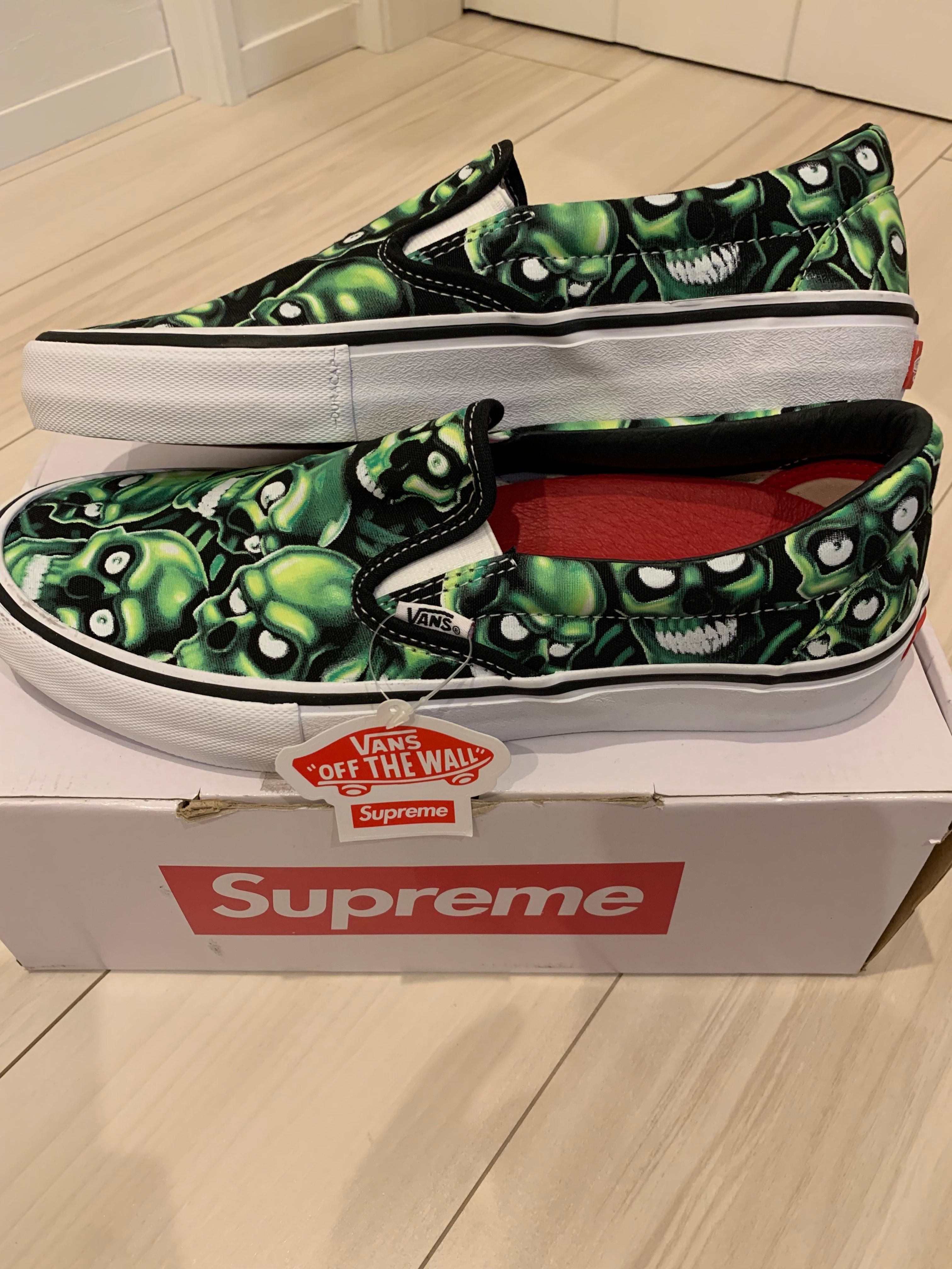 Supreme × Vans Slip-On Skull Pile "Green"