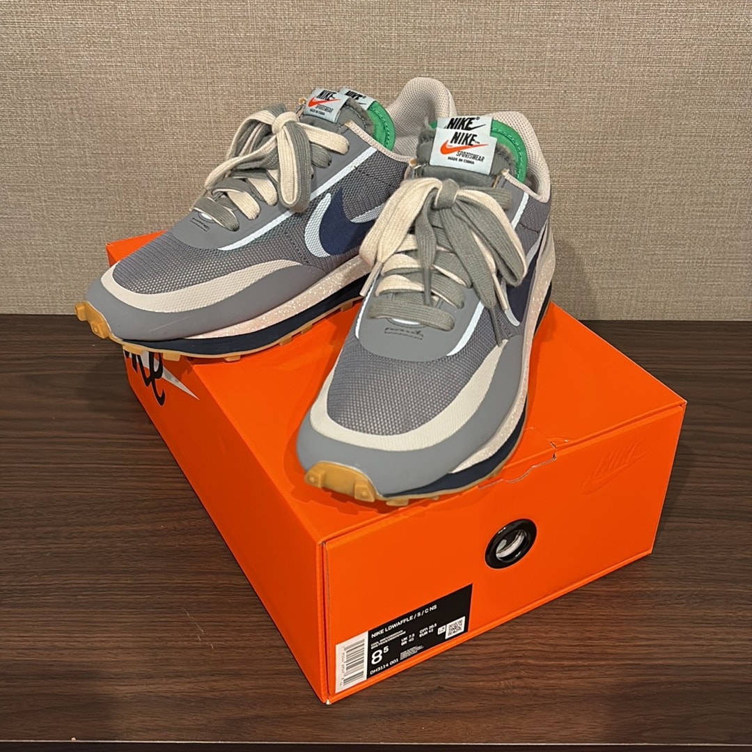 CLOT × Sacai × Nike LD Waffle "Grey Obsidian/Cool Grey"