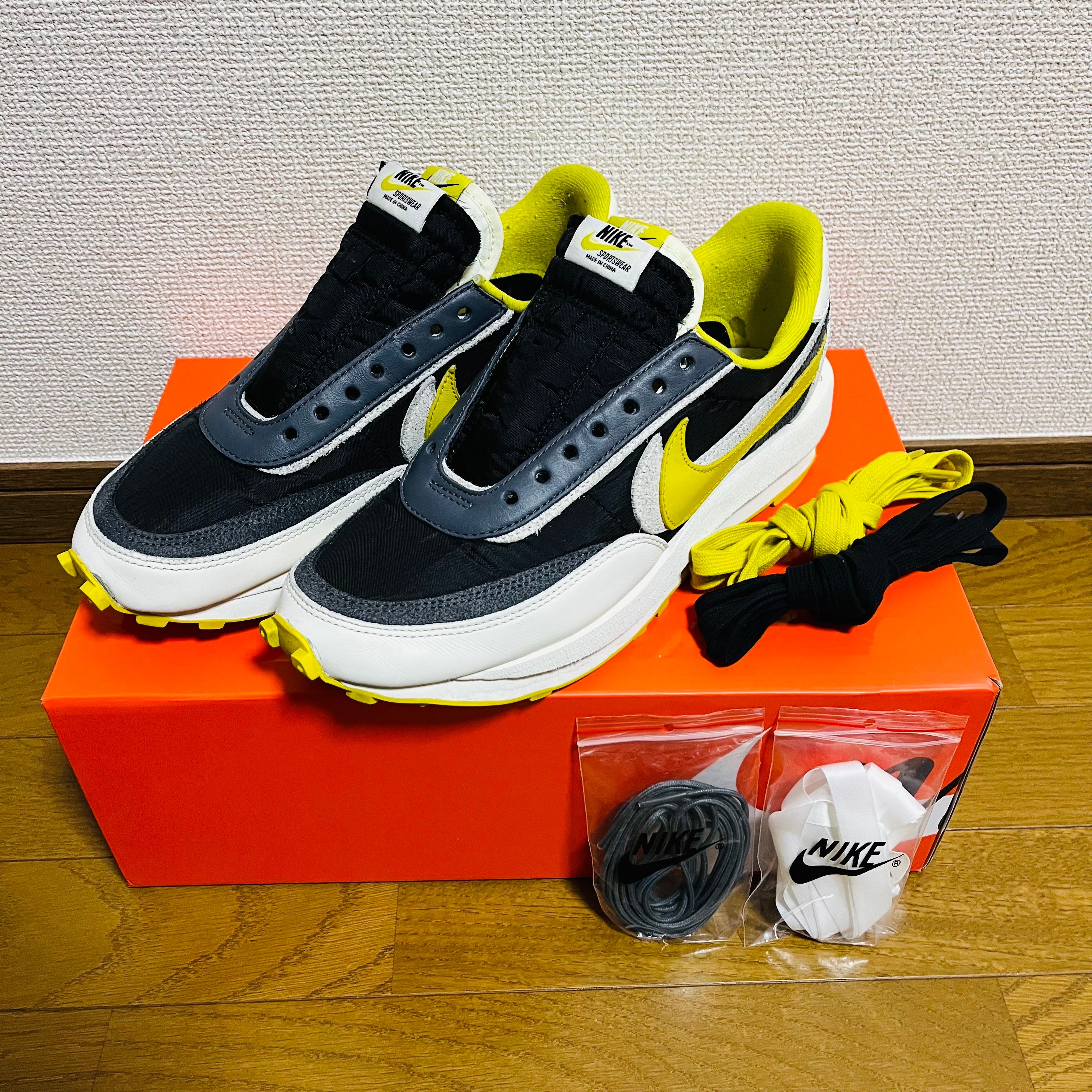 UNDERCOVER × sacai × Nike LD Waffle "Black/Sail-Dark Grey-Bright Citron"