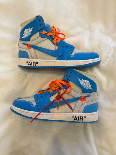 Off-White × Nike Air Jordan 1 High UNC "White/Dark Powder Blue"
