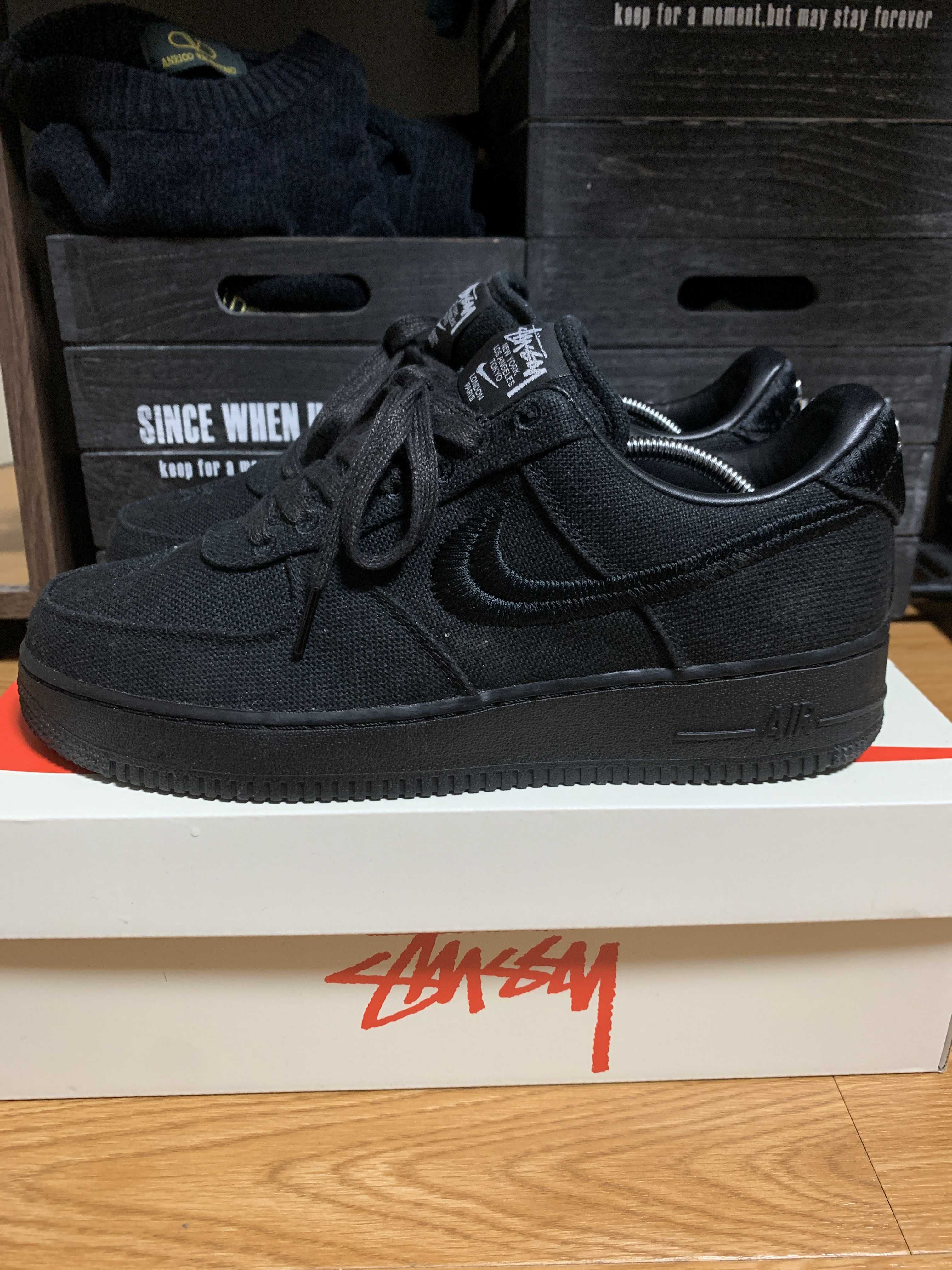 Stussy × Nike Air Force 1 Low "Triple Black"