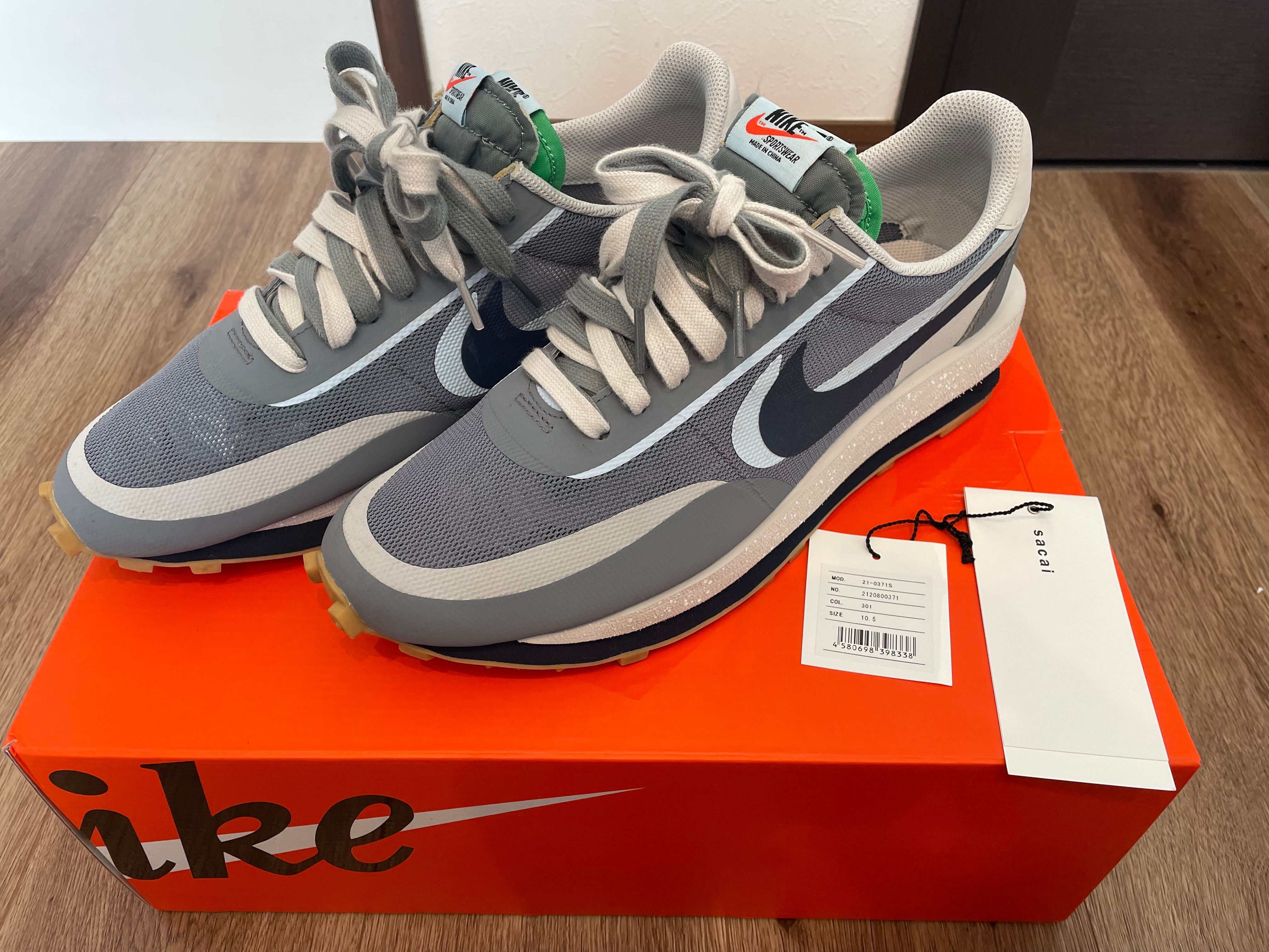 CLOT × Sacai × Nike LD Waffle "Grey Obsidian/Cool Grey"