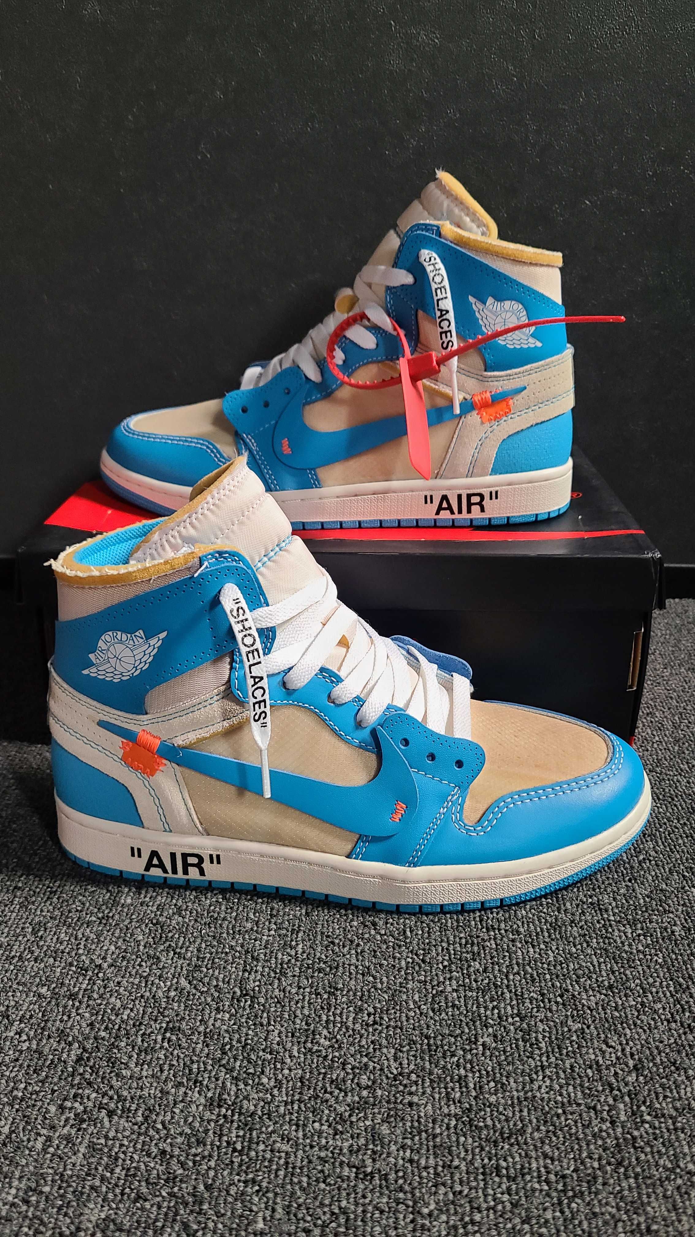 Off-White × Nike Air Jordan 1 High UNC "White/Dark Powder Blue"