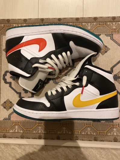 Nike Women's Air Jordan 1 Mid "White/Red/Yellow"