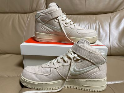 Stussy × Nike Air Force 1 Mid "Fossil Stone"