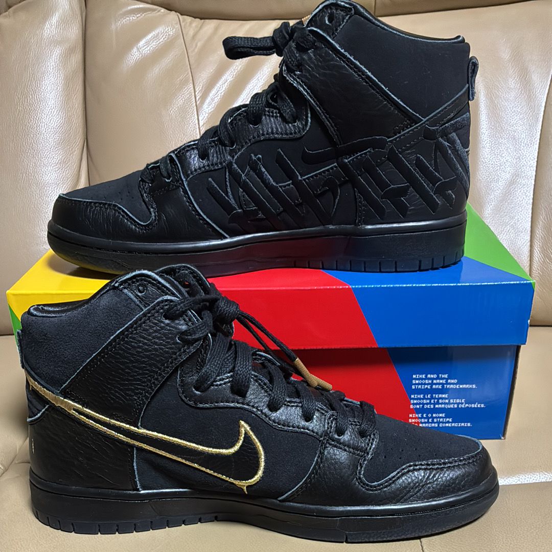 Faust × Nike SB Dunk High "Black and Metallic Gold"