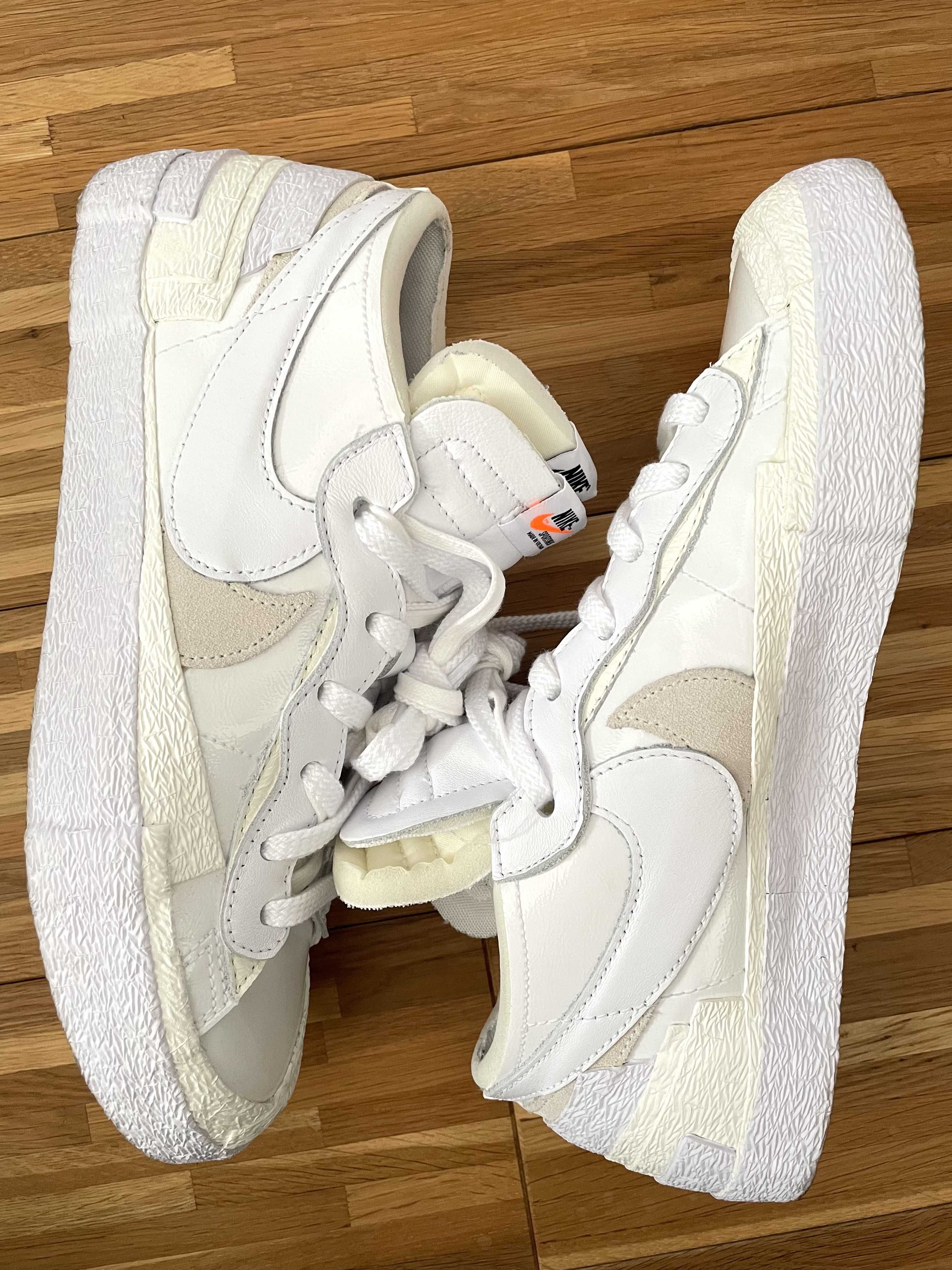 sacai × Nike Blazer Low "White Patent Leather"