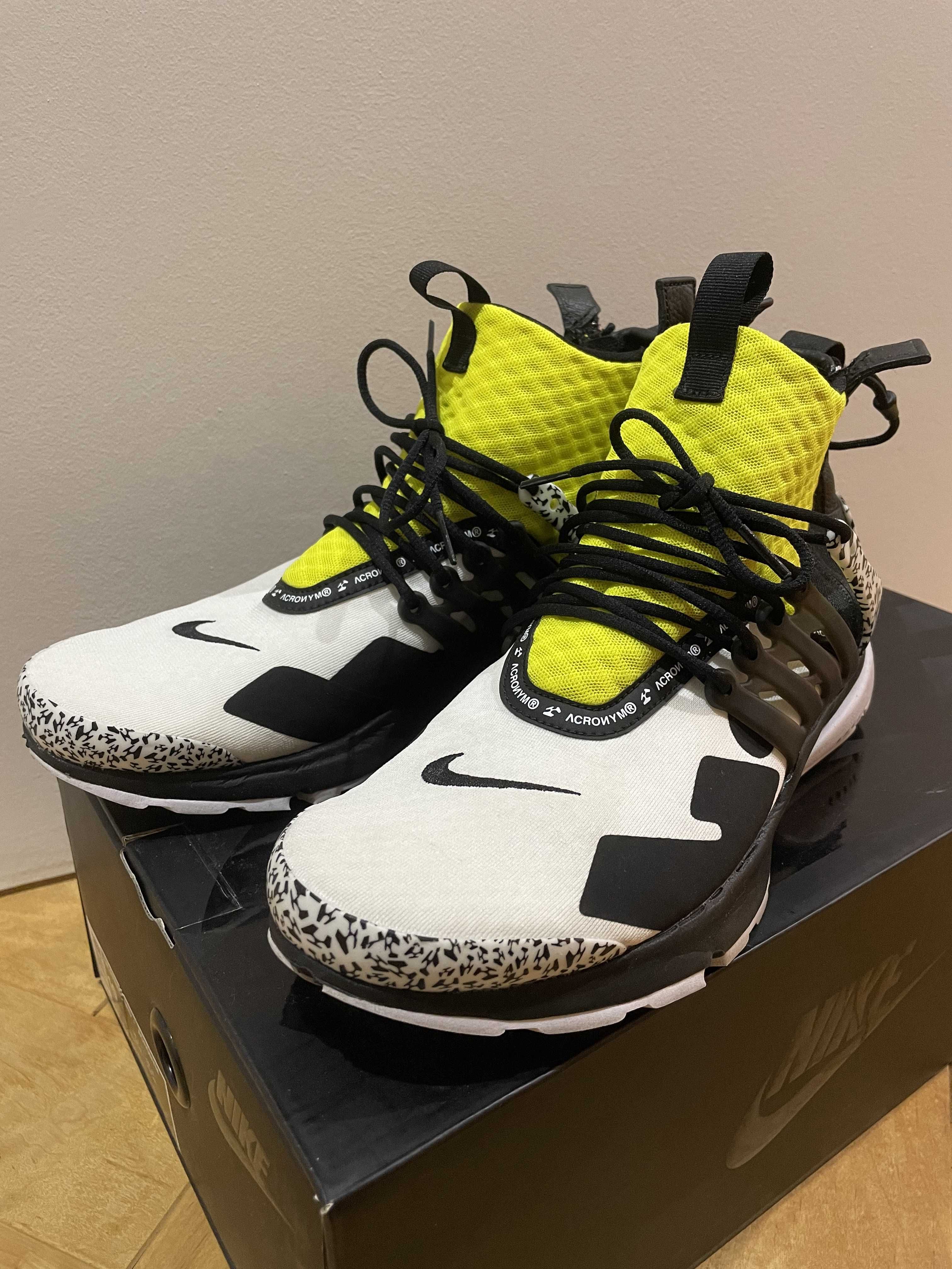 ACRONYM × Nike Air Presto Mid "White/Black/Dynamic Yellow"