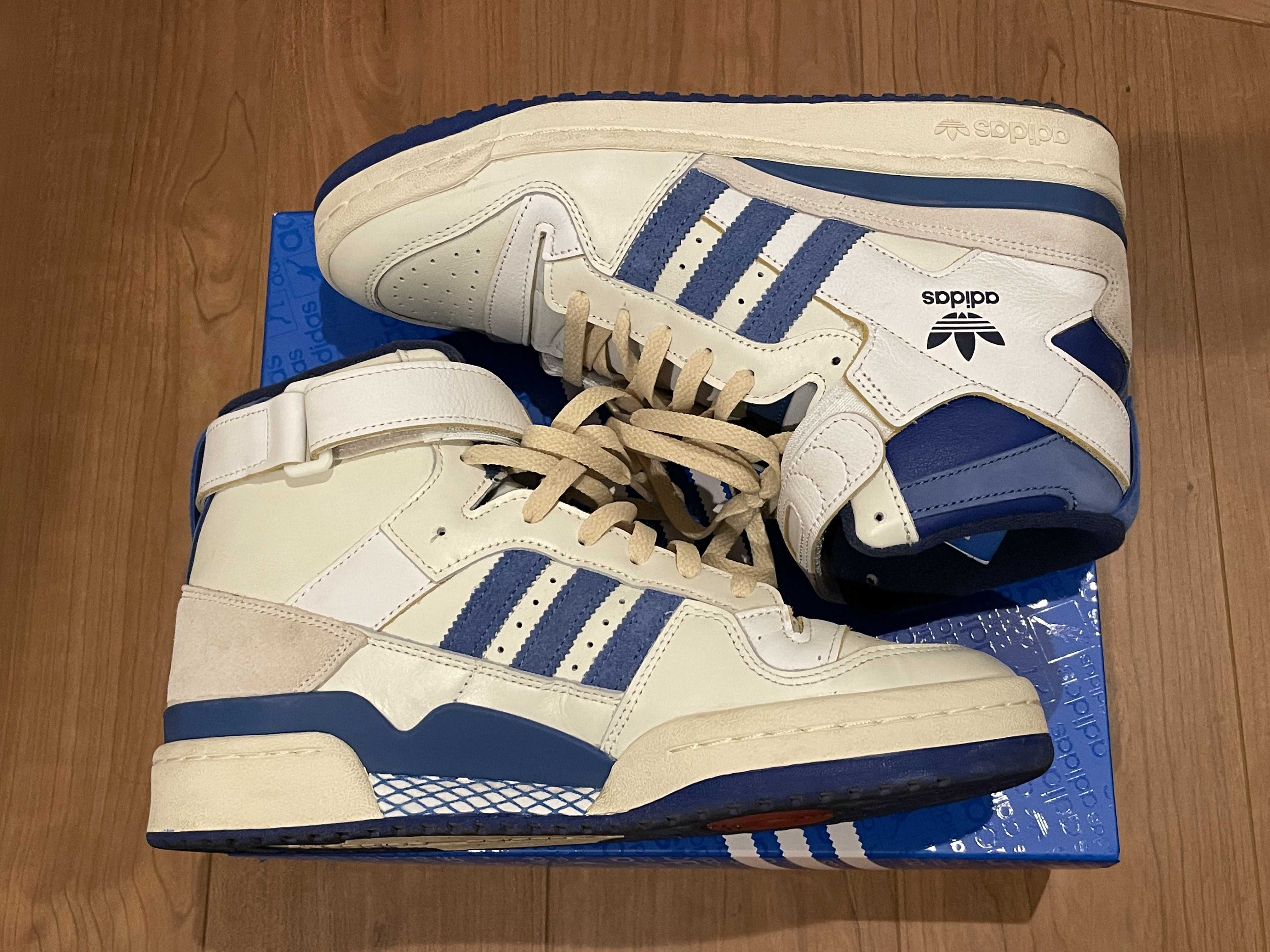 adidas Forum 84 High Blue Thread "Off White-Bright Blue/Footwear White"