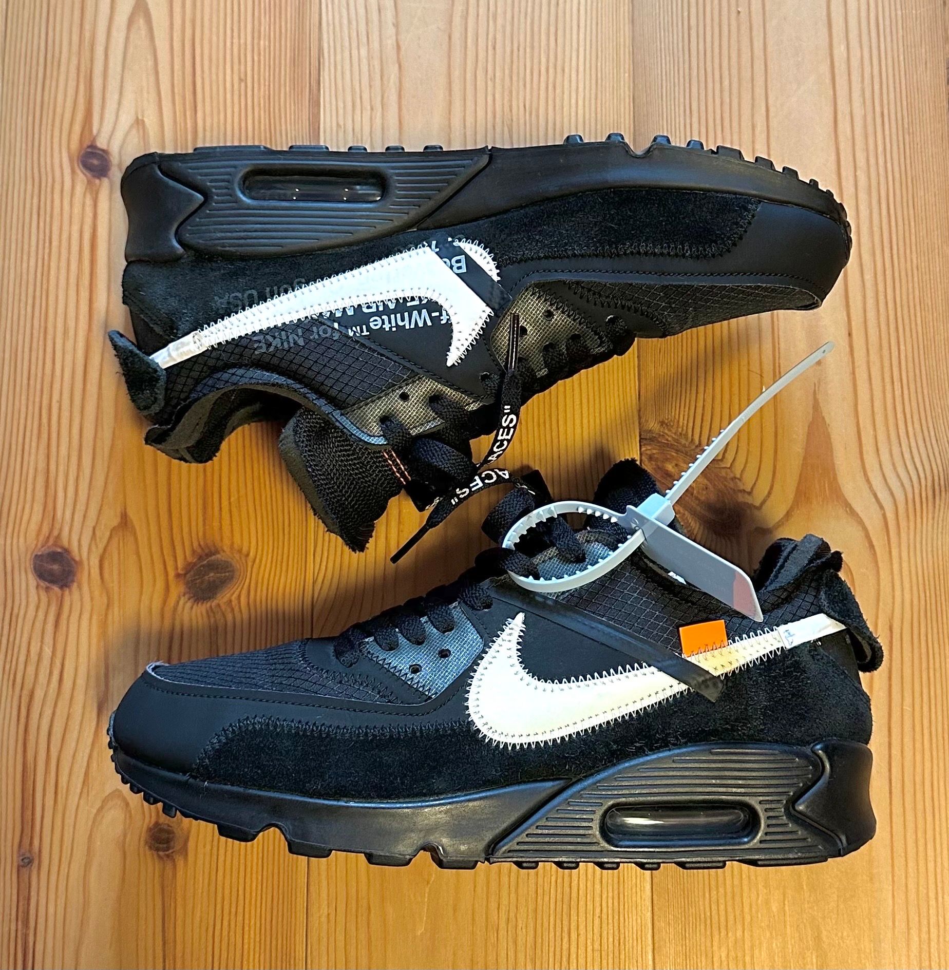 Off-White × Nike Air Max 90 "Black/Black-Cone-White"