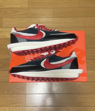 UNDERCOVER × sacai × Nike LD Waffle "Midnight Spruce/Pale Ivory-Dark Grey-University Red"