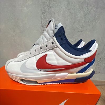 sacai × Nike Zoom Cortez "White and University Red"