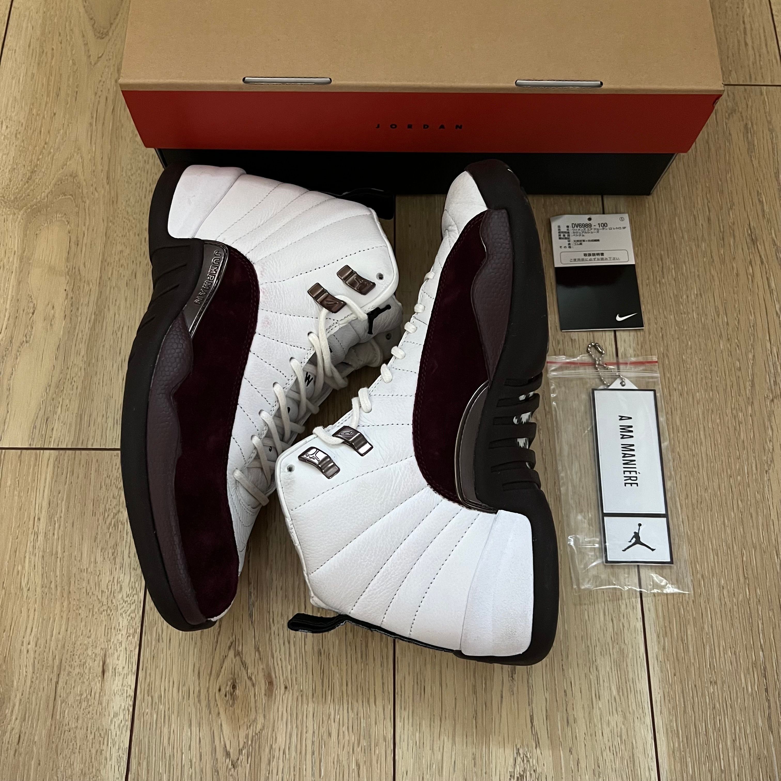 A Ma Maniere × Nike Women's Air Jordan 12 "White and Burgundy Crush"