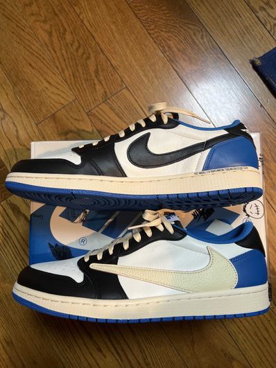 Travis Scott × fragment design × Nike Air Jordan 1 Low OG SP "Military Blue"