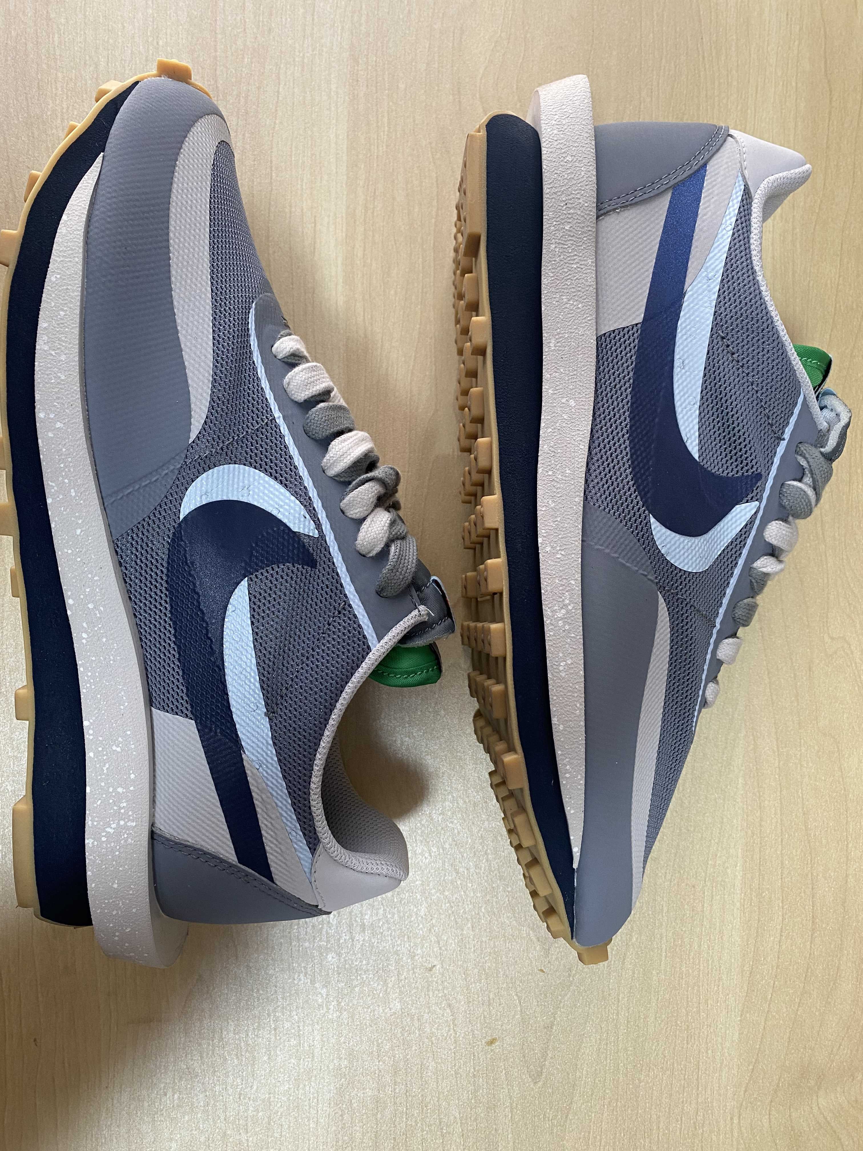 CLOT × Sacai × Nike LD Waffle "Grey Obsidian/Cool Grey"