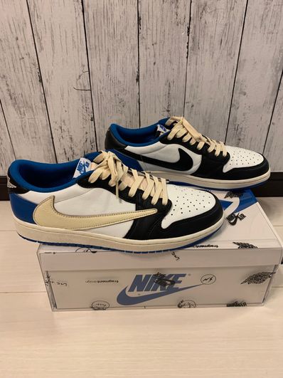 Travis Scott × fragment design × Nike Air Jordan 1 Low OG SP "Military Blue"