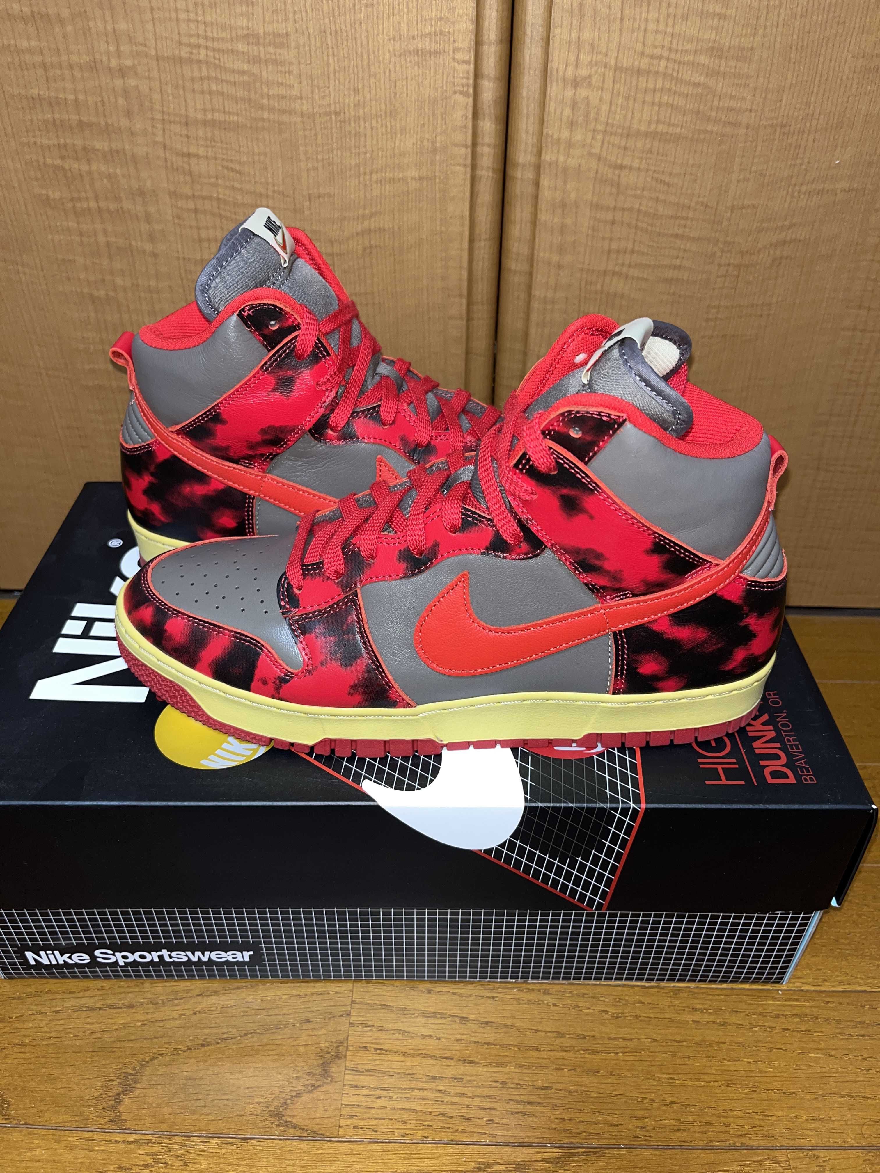 Nike Dunk High "Red Acid Wash"