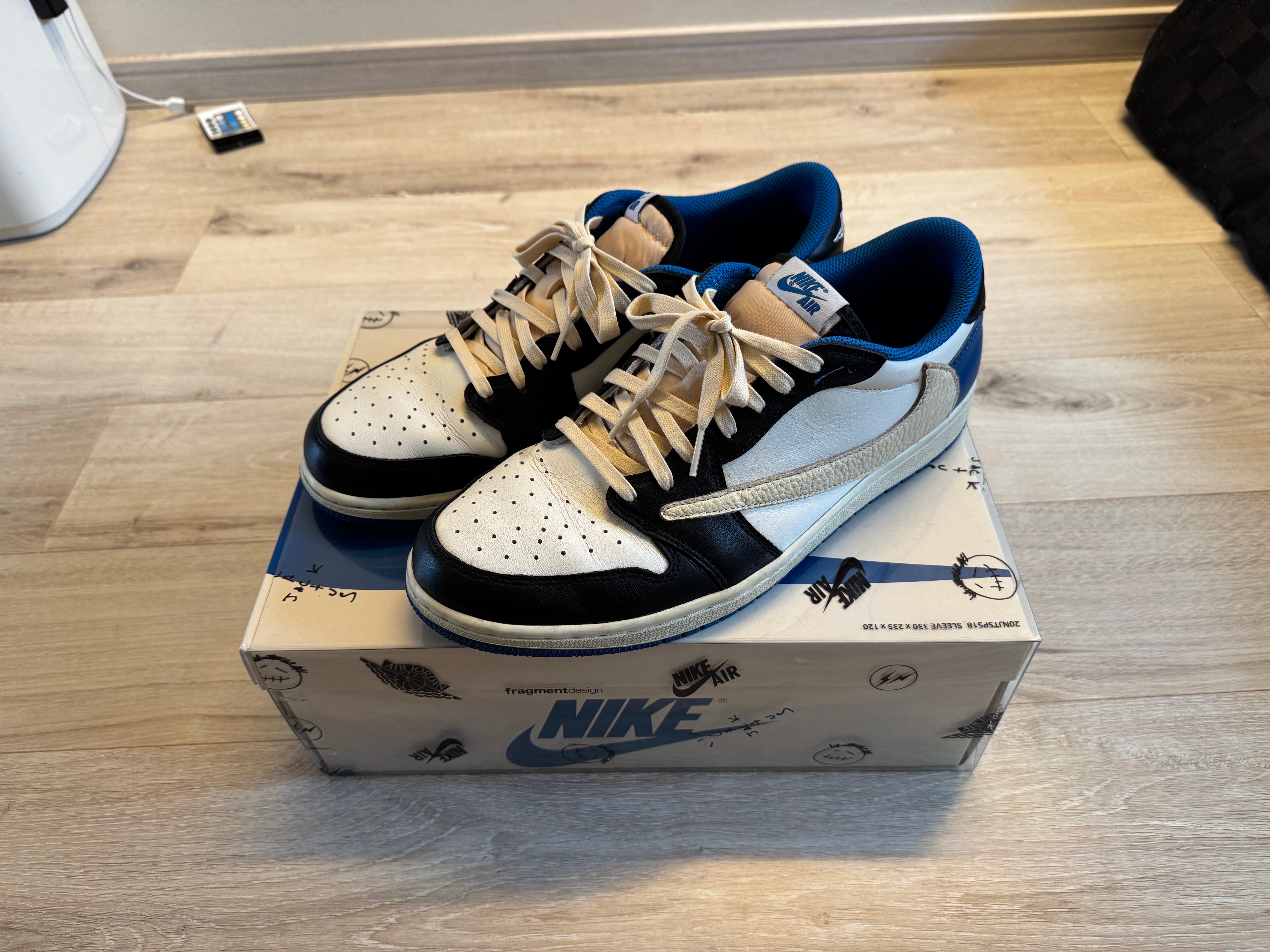 Travis Scott × fragment design × Nike Air Jordan 1 Low OG SP "Military Blue"