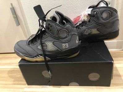 Off-White × Nike Air Jordan 5 "Black/Muslin/Fire Red"